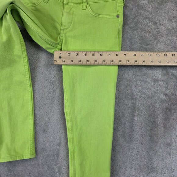 Abercrombie & Fitch Jeans Womens Size 24 00R Neon Green Skinny Stretch Denim - Picture 6 of 11
